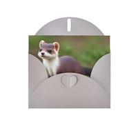 Gray JKIEGOQ cute weasel Prints Greeting Card 4 x 6 in for Christmas, Valentine's Day, Wedding, Party Invitation Cards