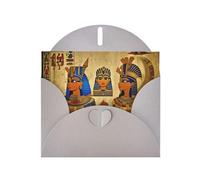 Gray JKIEGOQ Egyptian Pharaonic Frescoes Prints Greeting Card 4 x 6 in for Christmas, Valentine's Day, Wedding, Party Invitation Cards