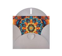 Gray JKIEGOQ Kaleidoscope Mandala Prints Greeting Card 4 x 6 in for Christmas, Valentine's Day, Wedding, Party Invitation Cards