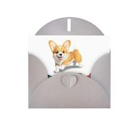 Gray JKIEGOQ Little Corgi playing with a car Prints Greeting Card 4 x 6 in for Christmas, Valentine's Day, Wedding, Party Invitation Cards