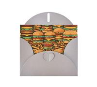 Gray JKIEGOQ many cute burgers Prints Greeting Card 4 x 6 in for Christmas, Valentine's Day, Wedding, Party Invitation Cards