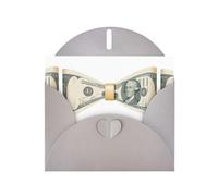 Gray JKIEGOQ Paper money bow Prints Greeting Card 4 x 6 in for Christmas, Valentine's Day, Wedding, Party Invitation Cards