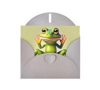 Gray JKIEGOQ The funny frog doing yoga Prints Greeting Card 4 x 6 in for Christmas, Valentine's Day, Wedding, Party Invitation Cards
