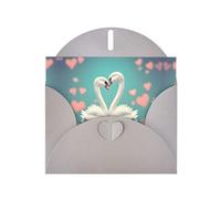 Gray JKIEGOQ The swan in love Prints Greeting Card 4 x 6 in for Christmas, Valentine's Day, Wedding, Party Invitation Cards