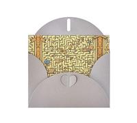 Gray JKIEGOQ Treasure Maze Prints Greeting Card 4 x 6 in for Christmas, Valentine's Day, Wedding, Party Invitation Cards
