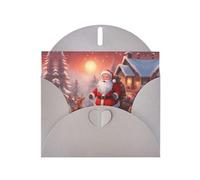Gray JKIEGOQ winter Santa Claus Prints Greeting Card 4 x 6 in for Christmas, Valentine's Day, Wedding, Party Invitation Cards