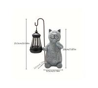 (Gray Kitten Lantern) 1pc, Outdoor Solar Lights, Cute Cat Lights, Garden Resin Animal Ornaments