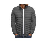 (Gray, L) Mens Warm Puffer Bubble Coat Jacket Quilted Padded Winter Lightweight Outwear