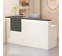 Gray L-Shaped Reception Desk with Lockable Drawers 55.1" Checkout Counter Table for Retail Office & Home Storage Solution Stylish Customer Service Station