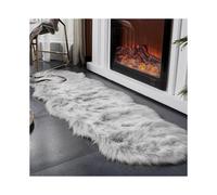 (Gray., Large) Solid Color Faux Fur Rug, 1 Count Irregular Non-slip Soft Carpet, Winter Warm Floor Mat for Home Living Room Bedroom Decor