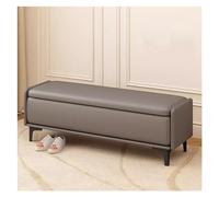 Gray Leather Storage Ottoman Bench - Rectangle Lift Top Footstool for Living Room Hallway & Bedroom - Versatile Coffee Table & Bed End Stool (80CM)