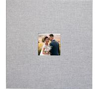 Gray Linen Photo Album - Oversized 12-1/2" x 13" (40 Self-Adhesive Pages)