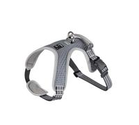 ,Gray,M, No-Pull Dog Harness Reflective Vest, Adjustable No-Choke Harness with Control Handle, Soft Padded Air Mesh, Anti-Escape, Car Safety Belt Compatible, Walking and Trainin