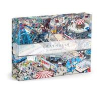 Galison Gray Malin Coney Island - 1000 Piece Puzzle with Eye Catching Aerial Photography of Iconic NYC Beach From A La Plage Artwork
