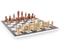 Gray Marble Look Chess Game with Solid Wood Chess Pieces