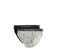 Emporio Armani Men's Pack of 2 Pure Cotton Briefs Slip Underwear, White, S UK