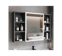 Gray Medicine Cabinet with Mirror 35.4in Bathroom Storage Waterproof & Defogging Features HighDefinition Silver Mirror SpaceSaving Design