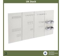Gray Metal Pegboard Kit 48 Piece Tool Organizer 72x33x9cm