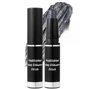 Gray Metallic Shimmer Eyeshadow Stick, High-Pigmented Cream, Waterproof Glitter Eyeshadow, Twist-Up for Mature Skin, Buildable Coverage, Smudge-Proof, Hydrating Formula for Delicate Skin