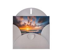 Gray MJHKXLJ Beach Maui Hawaii Sunset Sea Waves Clouds Prints Pearlized Greeting Card - Envelope Included - Perfect for Christmas, Birthdays, Valentines, Weddings, and More