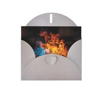Gray MJHKXLJ Bearing colorful flames Prints Pearlized Greeting Card - Envelope Included - Perfect for Christmas, Birthdays, Valentines, Weddings, and More
