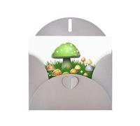 Gray MJHKXLJ Colorful mushroom garden Prints Pearlized Greeting Card - Envelope Included - Perfect for Christmas, Birthdays, Valentines, Weddings, and More