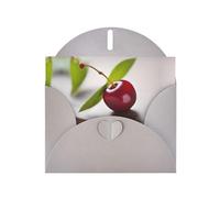 Gray MJHKXLJ Cute little Cherry Prints Pearlized Greeting Card - Envelope Included - Perfect for Christmas, Birthdays, Valentines, Weddings, and More