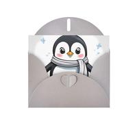 Gray MJHKXLJ Cute Penguin Prints Pearlized Greeting Card - Envelope Included - Perfect for Christmas, Birthdays, Valentines, Weddings, and More