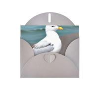 Gray MJHKXLJ Cute seagull Prints Pearlized Greeting Card - Envelope Included - Perfect for Christmas, Birthdays, Valentines, Weddings, and More