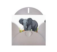Gray MJHKXLJ Elephant entering the ocean Prints Pearlized Greeting Card - Envelope Included - Perfect for Christmas, Birthdays, Valentines, Weddings, and More