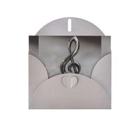 Gray MJHKXLJ Happy Notes Prints Pearlized Greeting Card - Envelope Included - Perfect for Christmas, Birthdays, Valentines, Weddings, and More