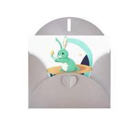 Gray MJHKXLJ Jade Rabbit on the planet Prints Pearlized Greeting Card - Envelope Included - Perfect for Christmas, Birthdays, Valentines, Weddings, and More