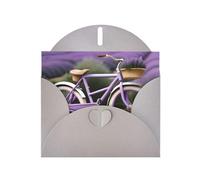 Gray MJHKXLJ Lavender Field Bike Prints Pearlized Greeting Card - Envelope Included - Perfect for Christmas, Birthdays, Valentines, Weddings, and More