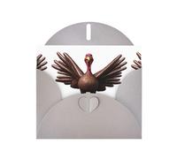 Gray MJHKXLJ Leonardo_Vision_XL_Turkey_with_wings_spread_3 Prints Pearlized Greeting Card - Envelope Included - Perfect for Christmas, Birthdays, Valentines, Weddings, and More