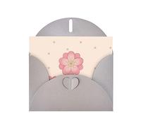 Gray MJHKXLJ Little pink cherry blossoms Prints Pearlized Greeting Card - Envelope Included - Perfect for Christmas, Birthdays, Valentines, Weddings, and More