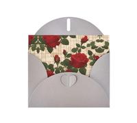 Gray MJHKXLJ Many red roses Prints Pearlized Greeting Card - Envelope Included - Perfect for Christmas, Birthdays, Valentines, Weddings, and More