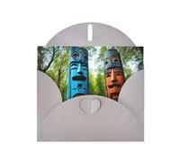 Gray MJHKXLJ Mysterious Totems Prints Pearlized Greeting Card - Envelope Included - Perfect for Christmas, Birthdays, Valentines, Weddings, and More