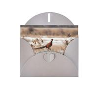 Gray MJHKXLJ pheasant hunting Prints Pearlized Greeting Card - Envelope Included - Perfect for Christmas, Birthdays, Valentines, Weddings, and More