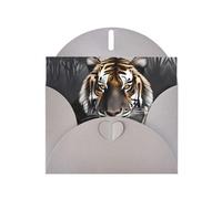 Gray MJHKXLJ Tiger at rest Prints Pearlized Greeting Card - Envelope Included - Perfect for Christmas, Birthdays, Valentines, Weddings, and More