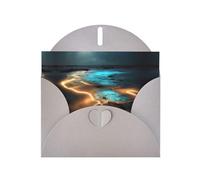 Gray MJHKXLJ View under the moon Prints Pearlized Greeting Card - Envelope Included - Perfect for Christmas, Birthdays, Valentines, Weddings, and More