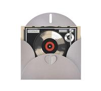 Gray MJHKXLJ Vintage Vinyl Record Prints Pearlized Greeting Card - Envelope Included - Perfect for Christmas, Birthdays, Valentines, Weddings, and More