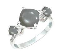 Gray Moonstone Men & Women Silver Plated Ring Jewelry C1160BQ_11_(N)