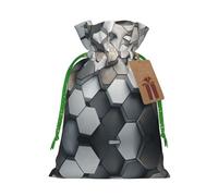 Gray Mosaic Print Christmas Drawstring Holiday Candy Bag Xmas Sacks Reusable Wrapping Bags Party Favor