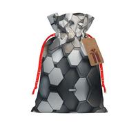 Gray Mosaic Print Christmas Drawstring Holiday Candy Bag Xmas Sacks Reusable Wrapping Bags Party Favor