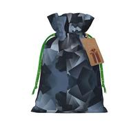 Gray Mosaic Printed Drawstring Gift Bags,Various Sizes, Bulk Plastic Packaging Bags