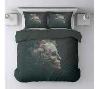 Gray Mysterious Weird Aesthetic Fantasy BeddingSet Microfibre with Pillowcases BeddingSet Halloween Themed Super King(86"*102")
