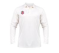 Gray-Nicolls Cricket Pro Performance V3 Long Sleeve Playing Shirt - Ivory/Ivory (UK, Alpha, M, Regular, Regular)