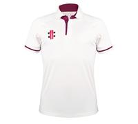 Gray-Nicolls Pro Performance V3 Short Sleeve Shirt (UK, Alpha, XXL, Regular, Regular, Maroon Trim)