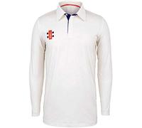 Gray-Nicolls SHIRT PRO PERFORMANCE LONG SLEEVE - IVORY/NAVY (L)