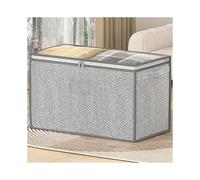 (Gray, one-size) Large Capacity Clothes Storage Bag, 1 Count Zipper Quilt Storage Bag, Storage Organizer for Daily Supplies, Space Saving Storage Bag for